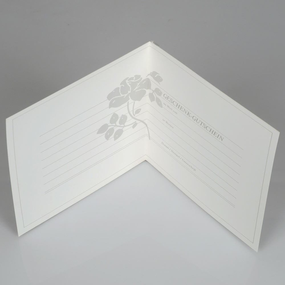 Geschenkgutschein Rosen im Quadrat