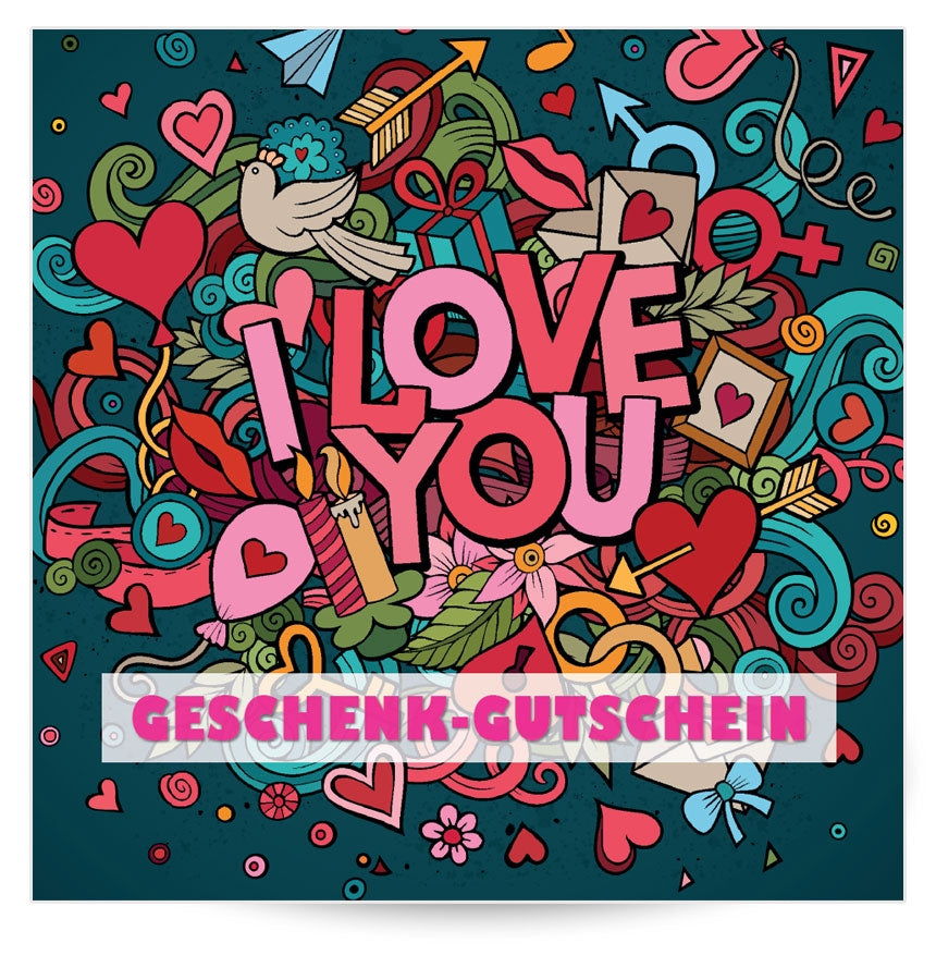 Geschenkgutschein I love You - Graffiti