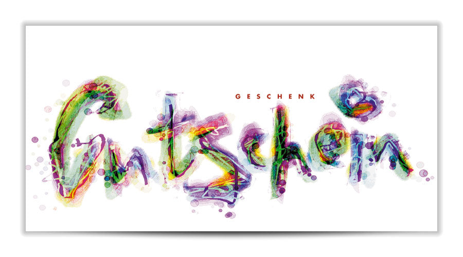 Geschenkgutschein Tanzende Buchstaben