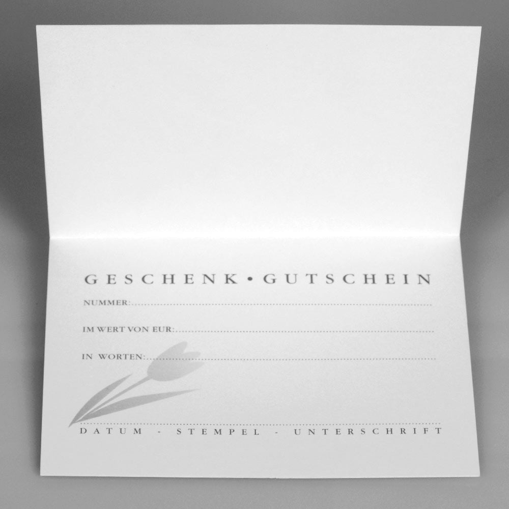 Geschenkgutschein Tulpen festlich