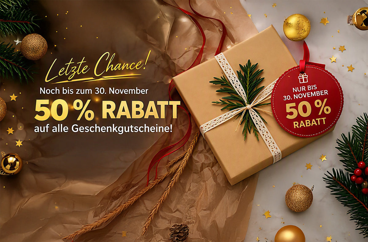 50 Prozent auf alle Geschenkgutscheine