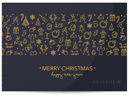 Geschenkgutschein Merry Christmas Icons
