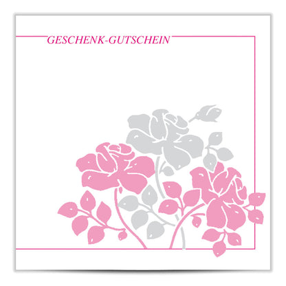 Geschenkgutschein Rosen im Quadrat