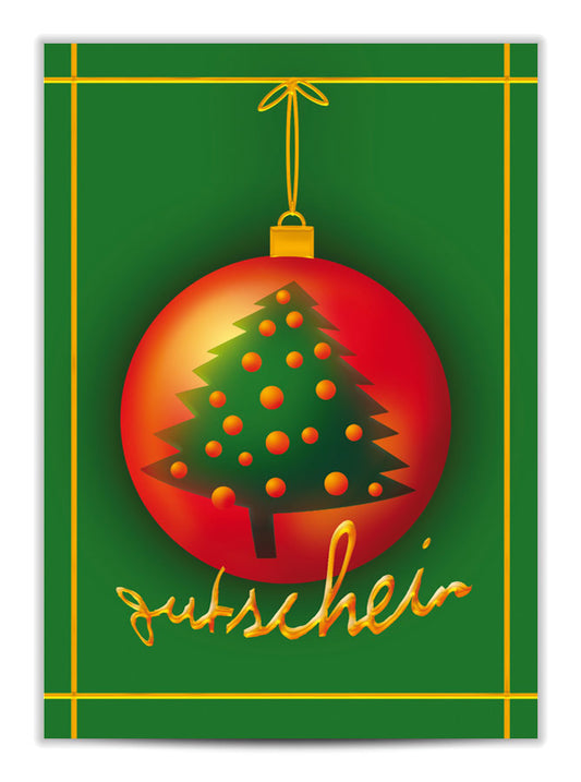 Geschenkgutschein Weihnachtsbaum-Kugel
